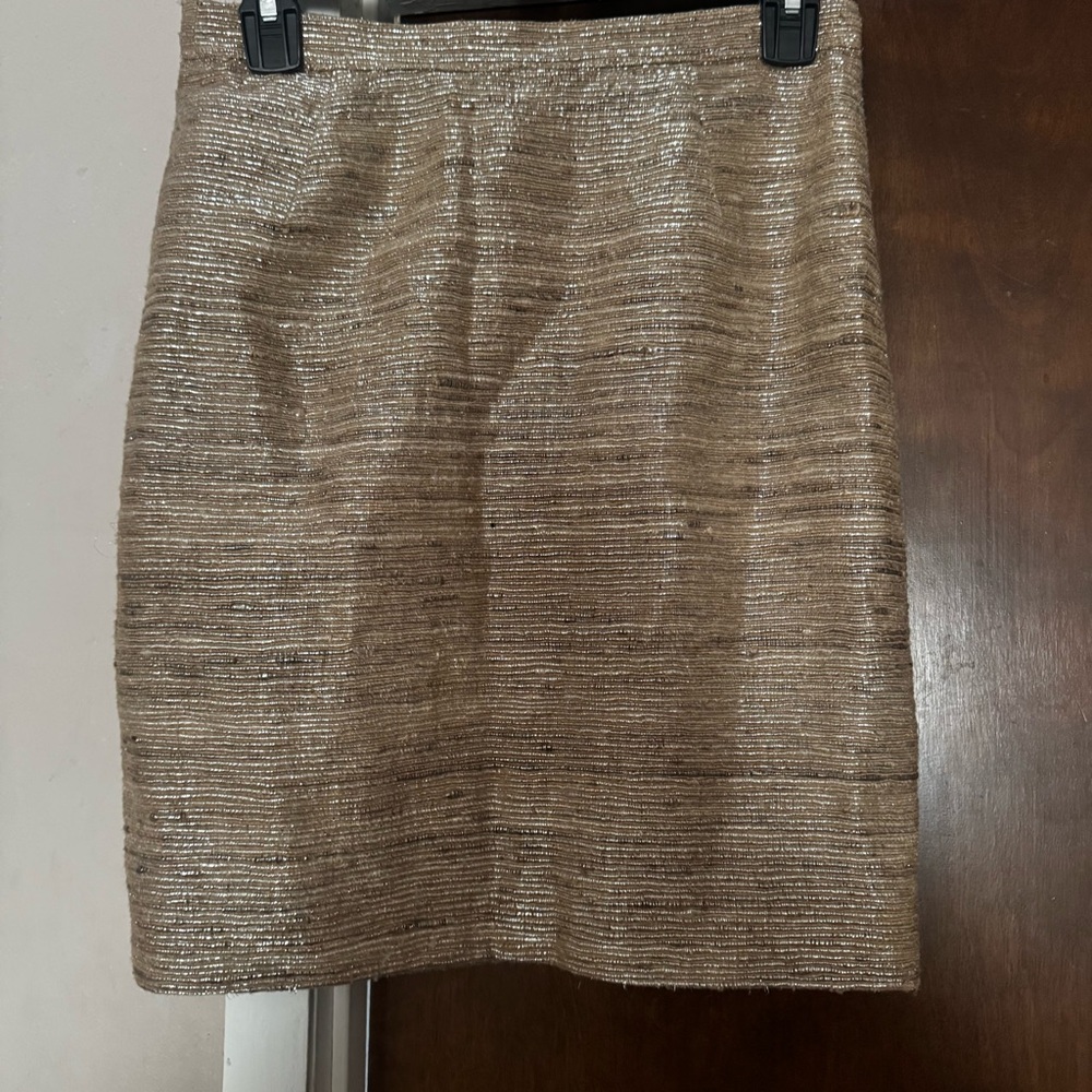 Thierry Mugler Shimmering Tan Pencil Skirt